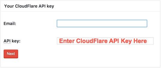 在W3TC授权框中输入CloudFlare API Key