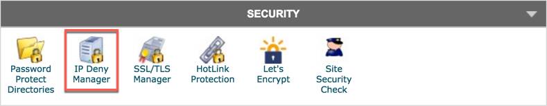 在cPanel主机中打开IP拒绝管理器