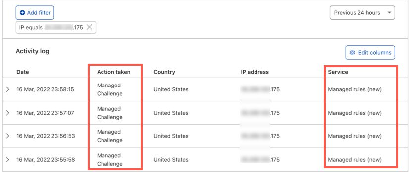 查看服务器IP的活动日志