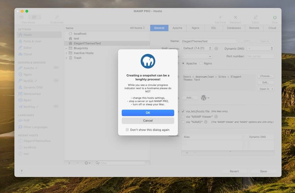“快照”对话框