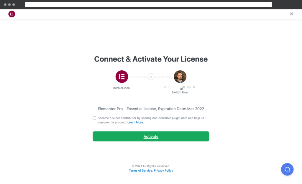 elementor激活界面
