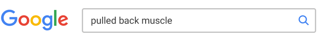 谷歌搜索pulled back muscle