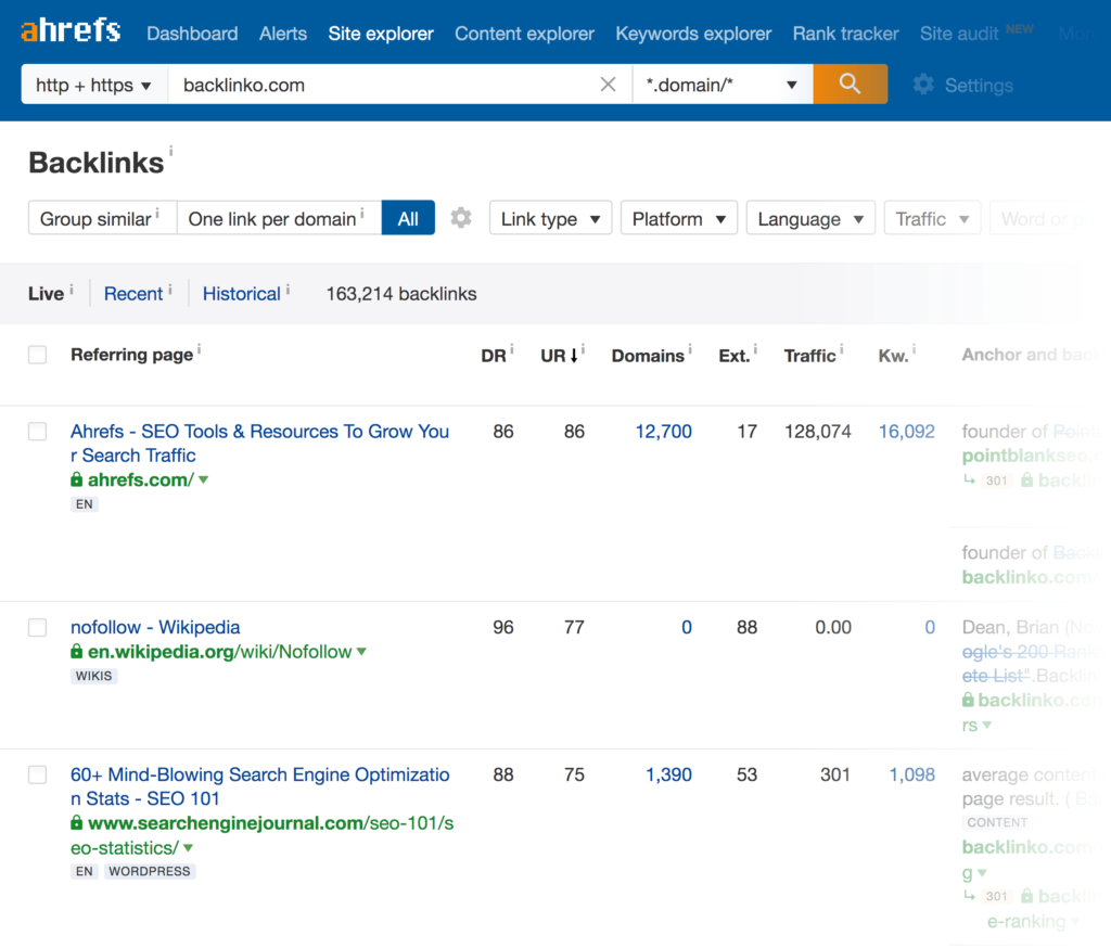 backlinko反向链接统计