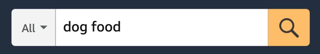 亚马逊搜索“dog food”