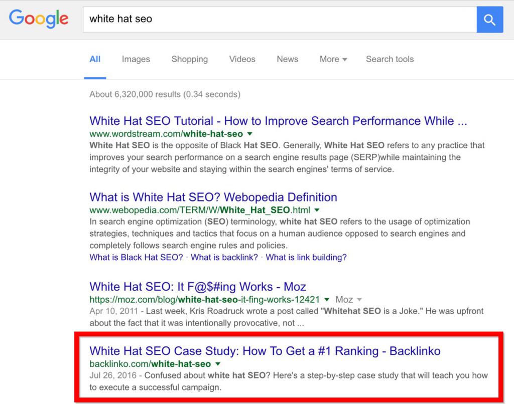 谷歌排名第一页