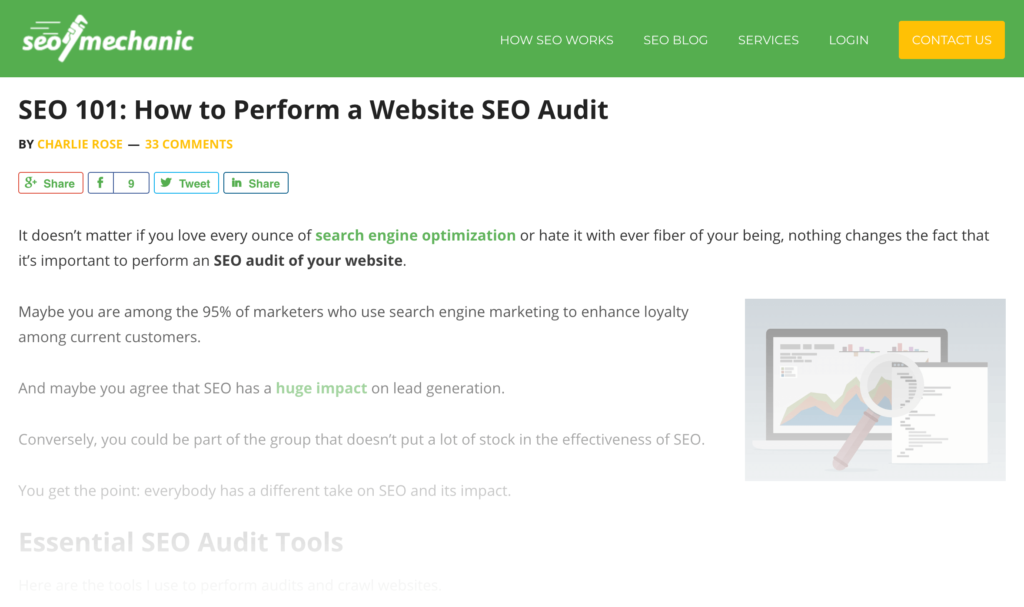 SEO检查文章示例