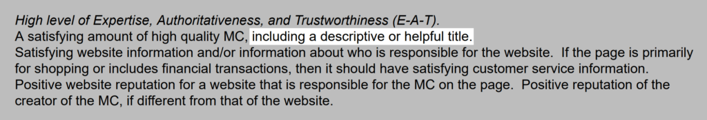 谷歌指南指出描述性标题很重要 谷歌指南指出描述性标题很重要