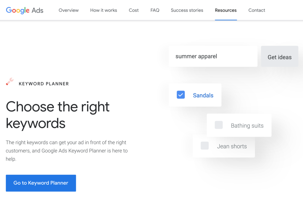 google keyword planner