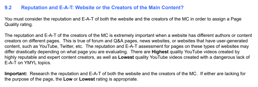 谷歌质量评分员查看站外声誉 谷歌质量评分员查看站外声誉