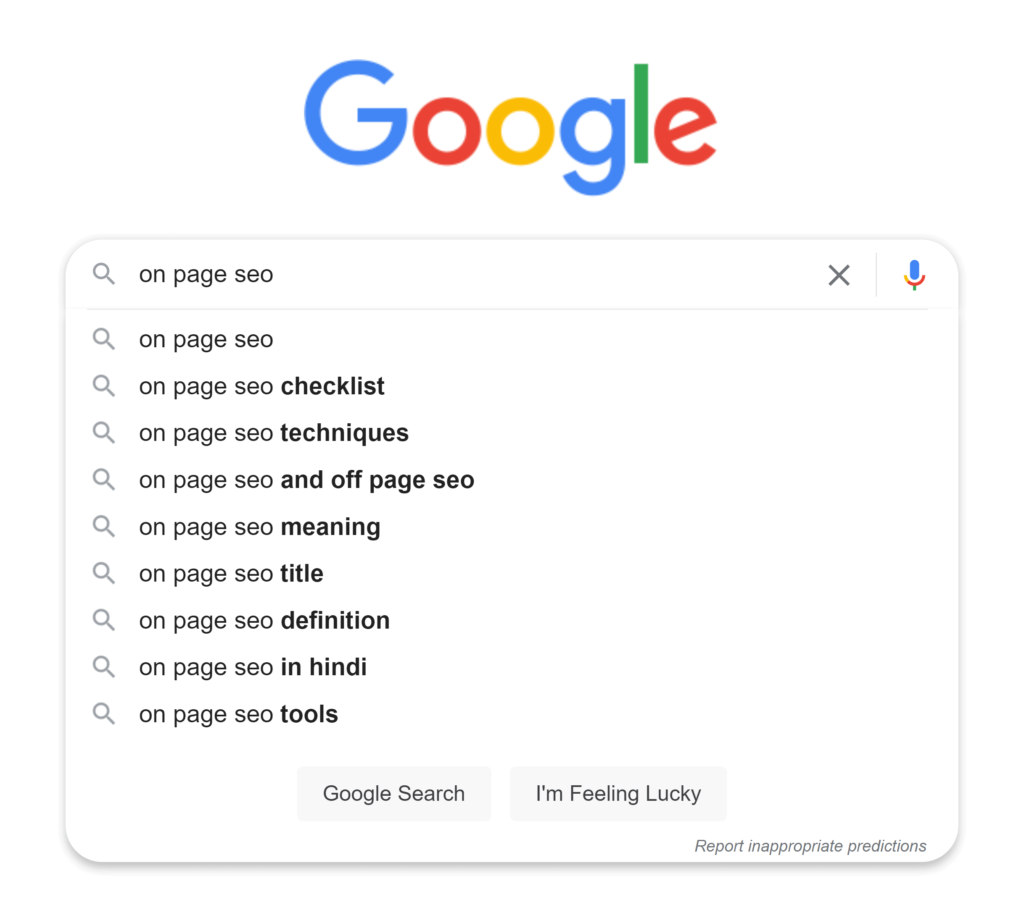 谷歌建议页面搜索引擎优化