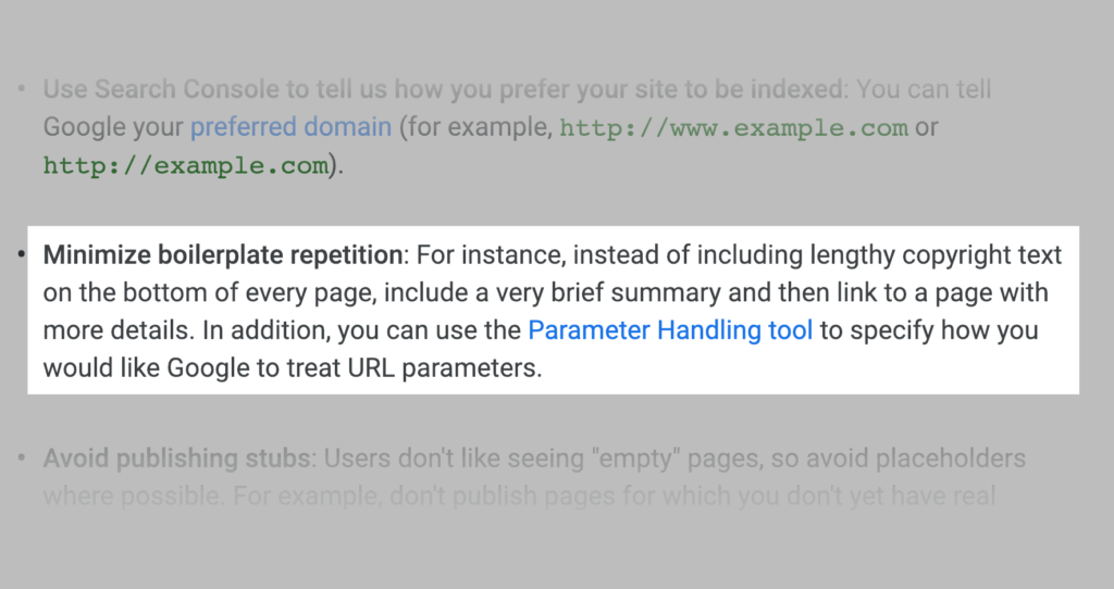 谷歌警告不要使用样板内容 谷歌警告不要使用样板内容