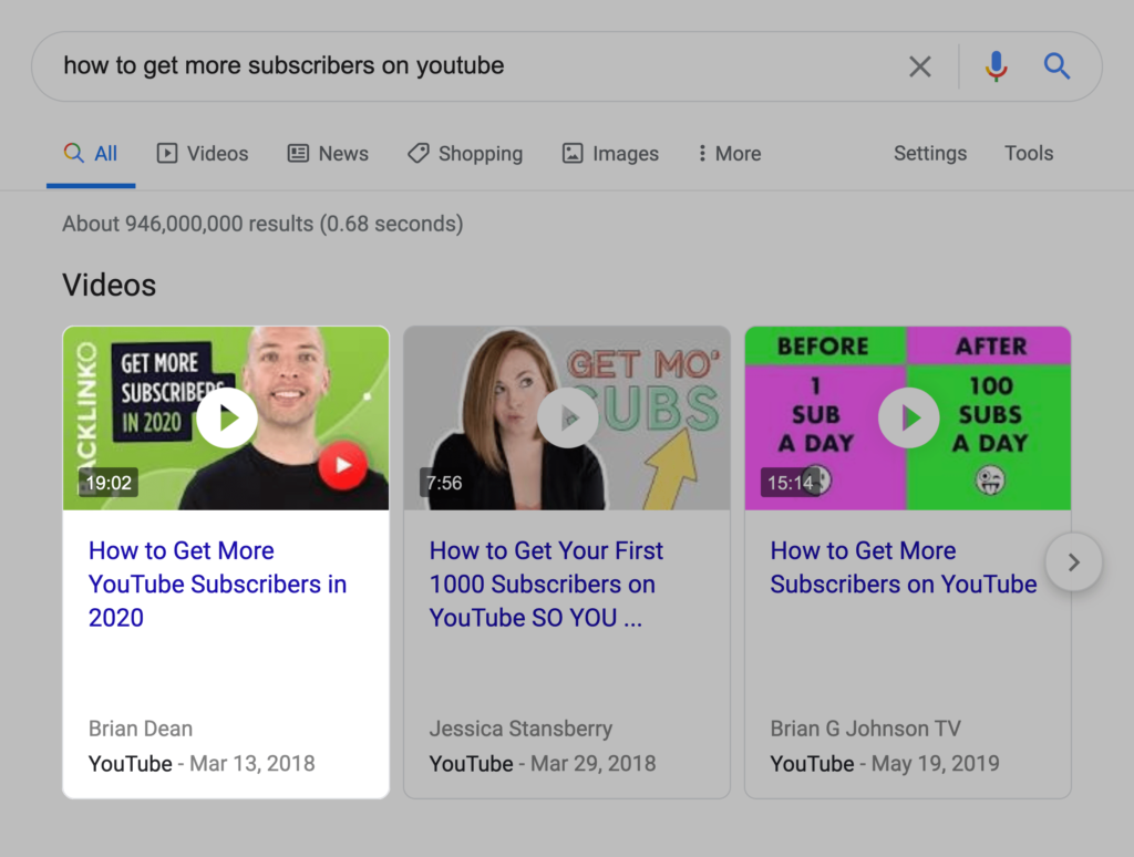 如何在youtube视频上获得更多订阅用户serps