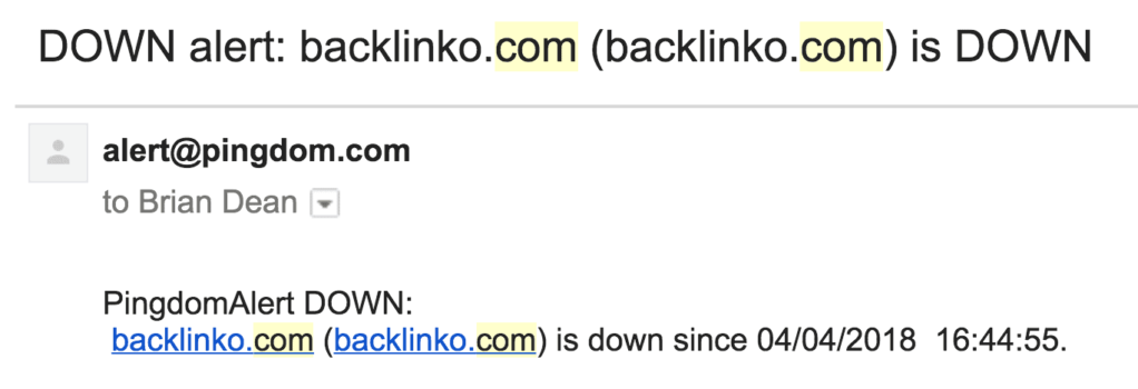 pingdom警告邮件