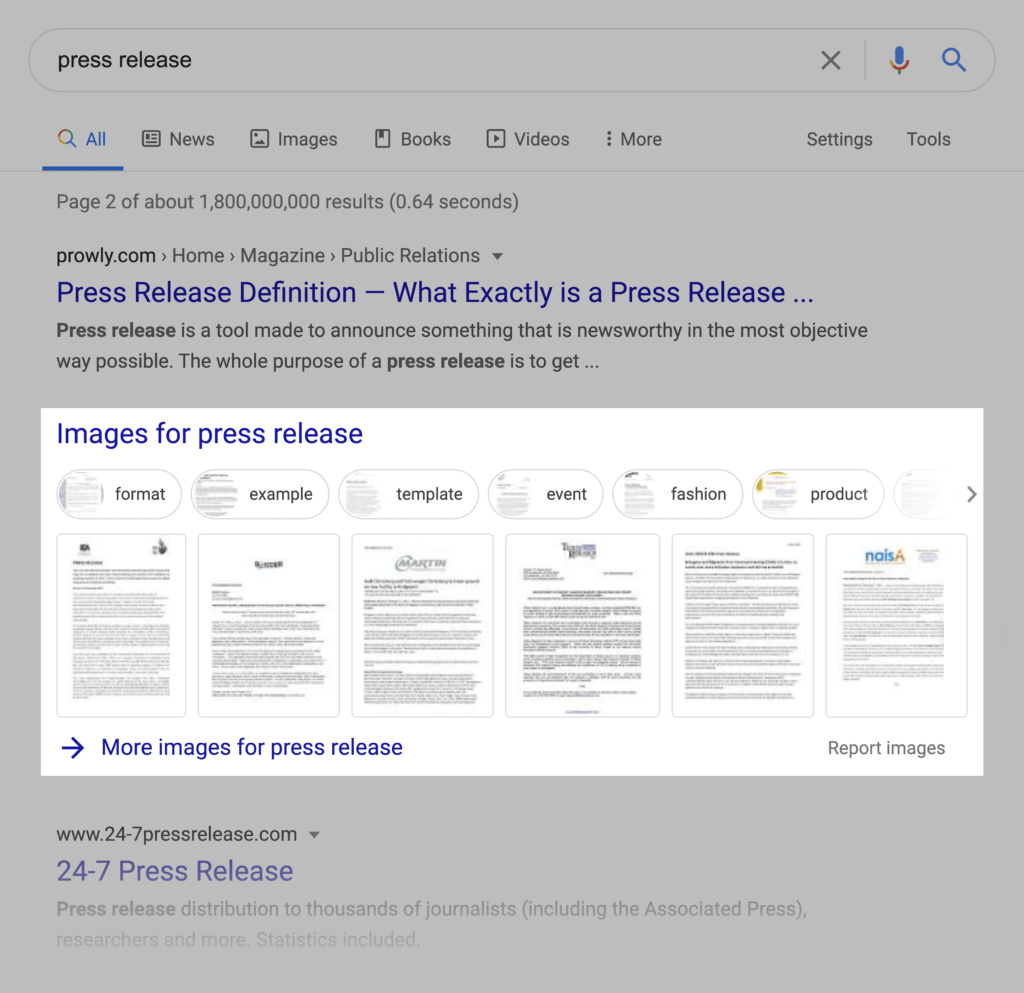 新闻稿搜索结果图片库