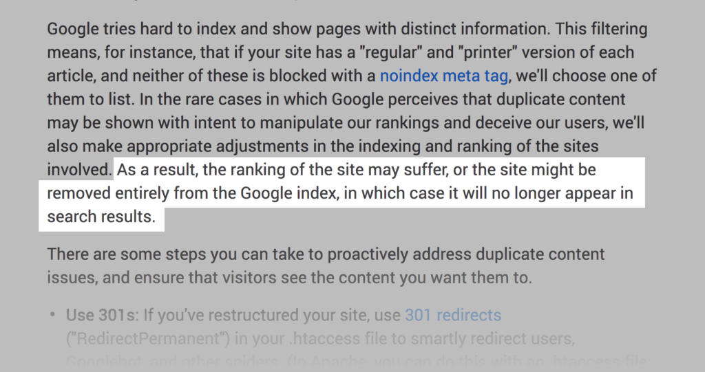 严重的重复内容惩罚