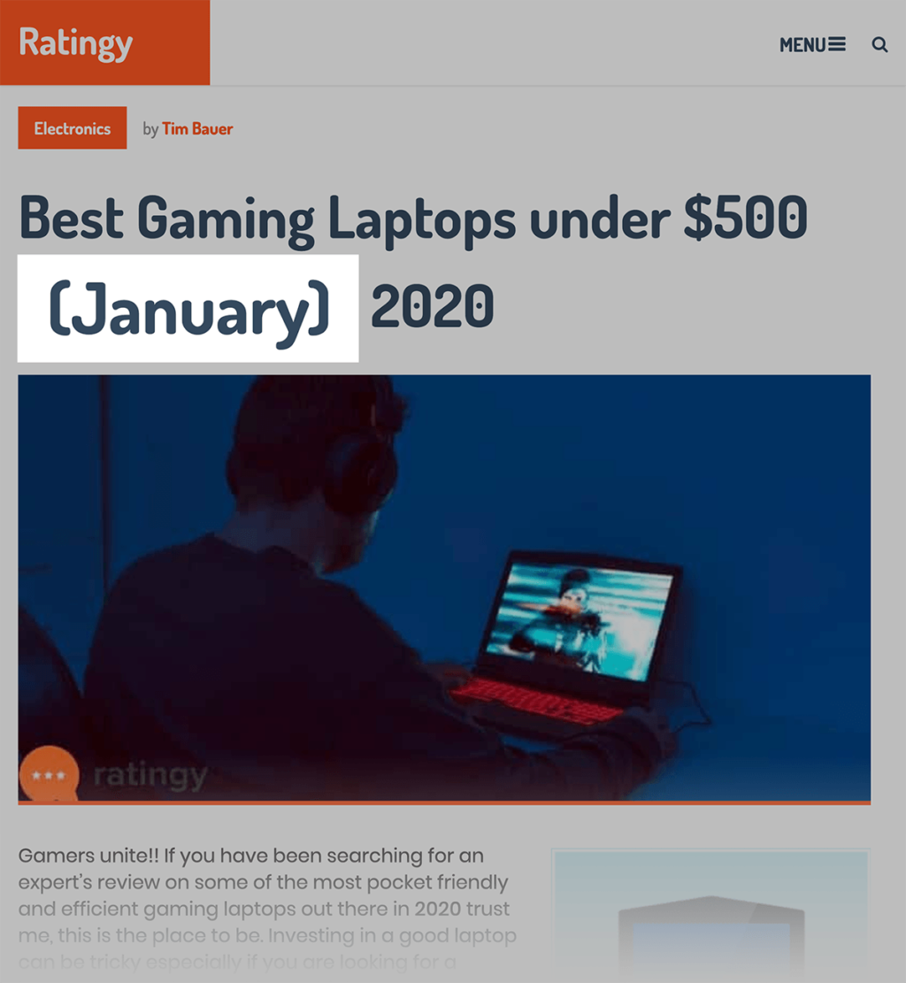 标题标签使用月份