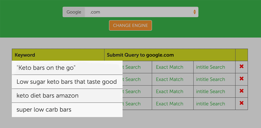 seed keywords查询结果