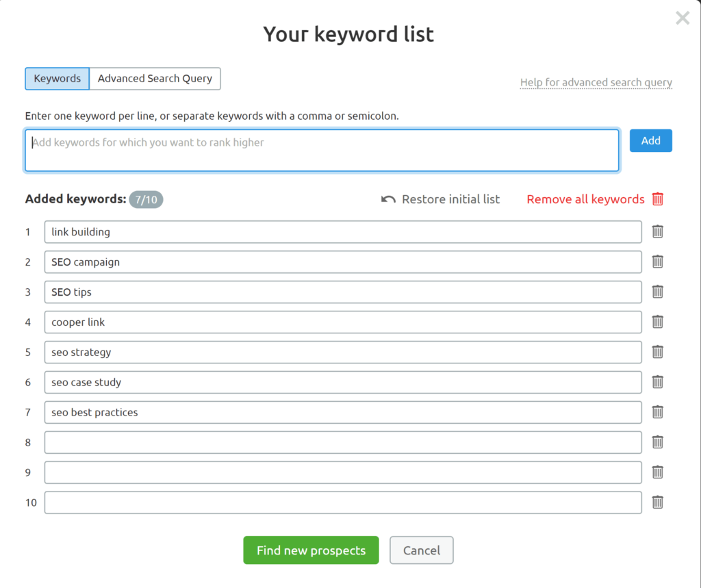 semrush链接构建工具输入关键字 semrush链接构建工具输入关键字