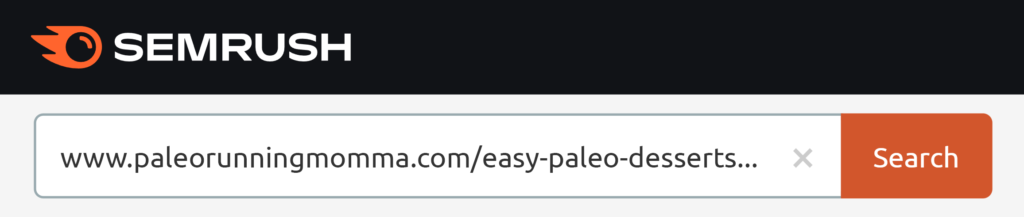semrush查询paleorunningmomma网站页面