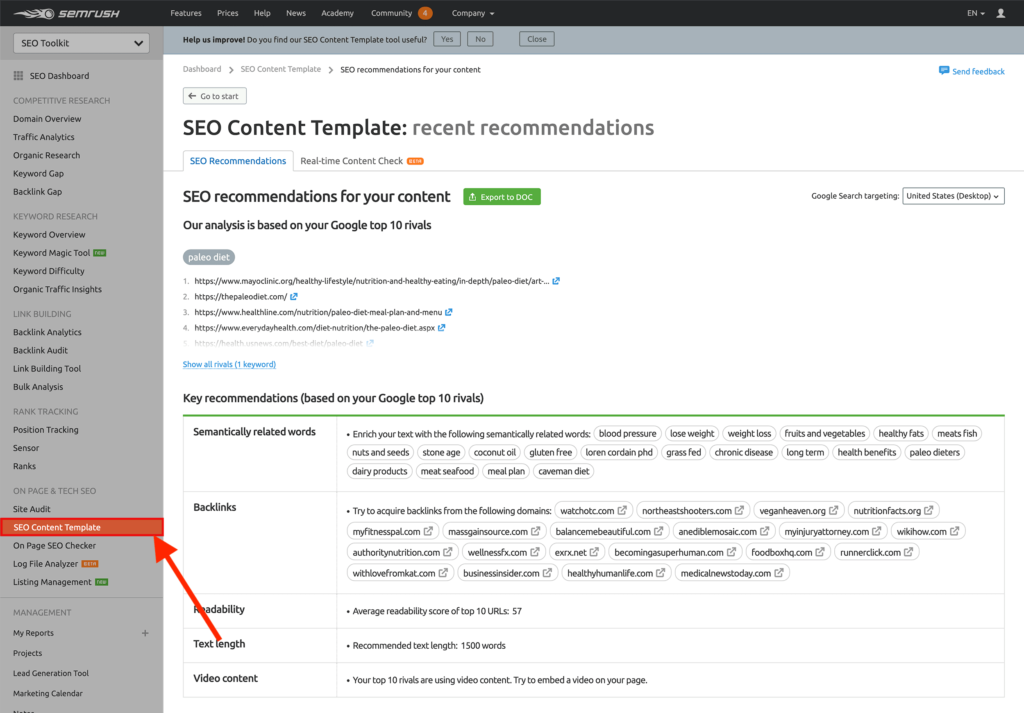 semrush seo内容模板语义相关词 semrush seo内容模板语义相关词
