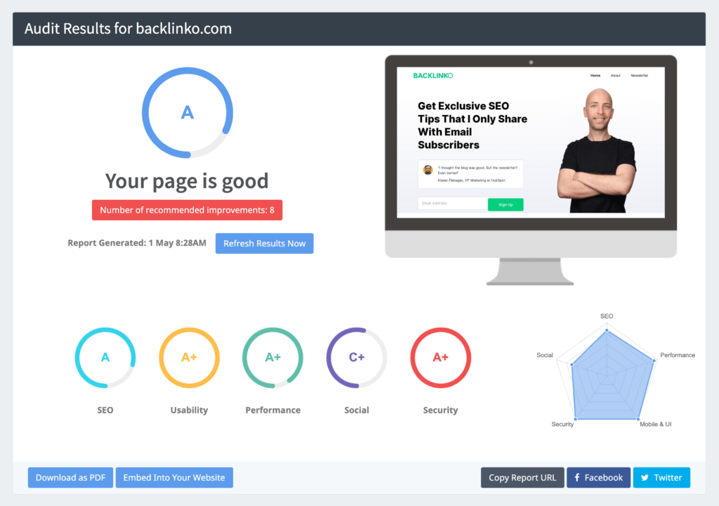 seoptimer免费网站检测