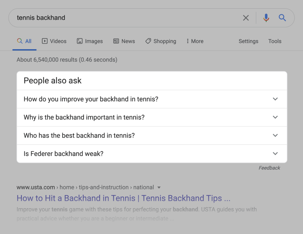 tennis backhand相关的PAA示例