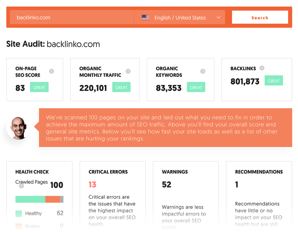 ubersuggest网站检查