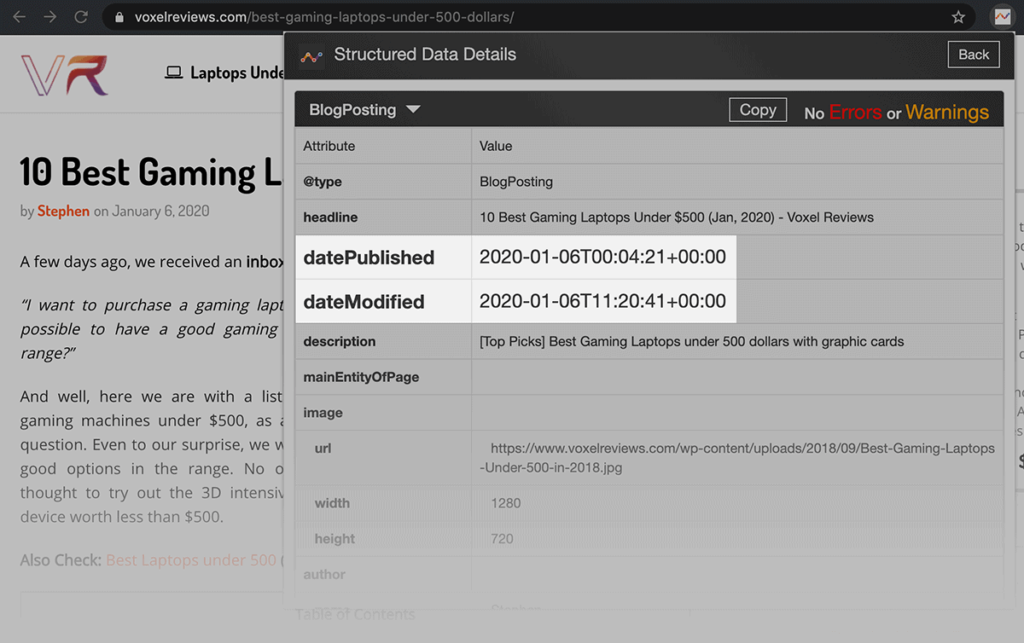 voxel发布和修改日期