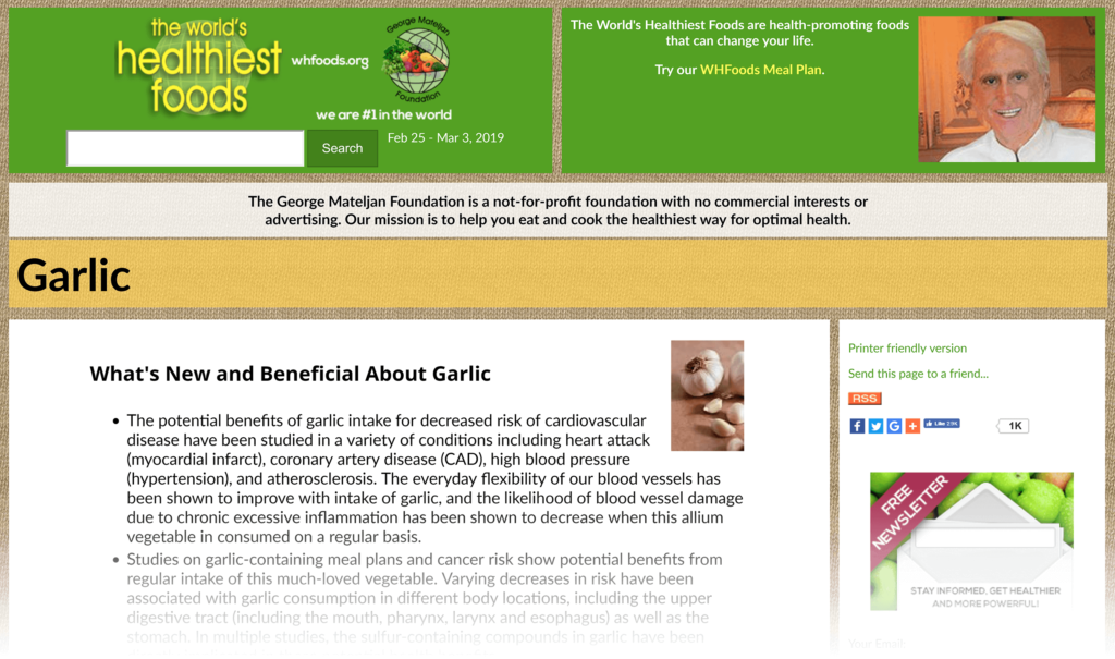 whfoods关于garlic的介绍