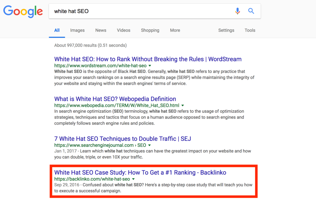 白帽SEO谷歌SERPs 白帽SEO谷歌SERPs