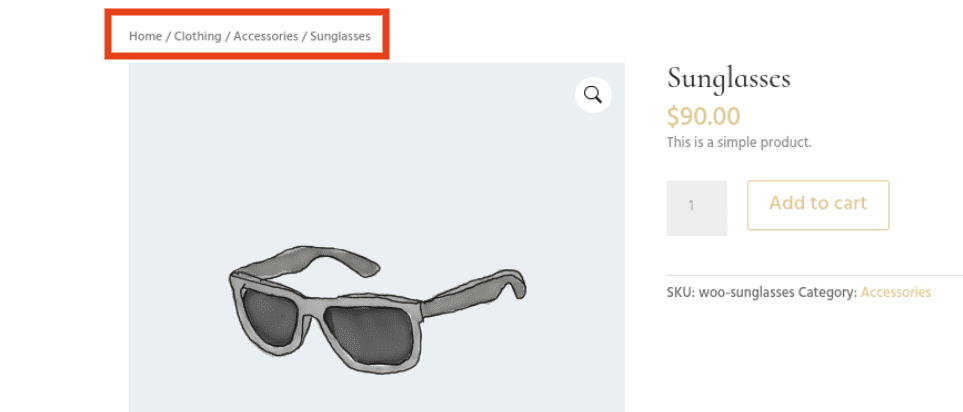 woocommerce面包屑