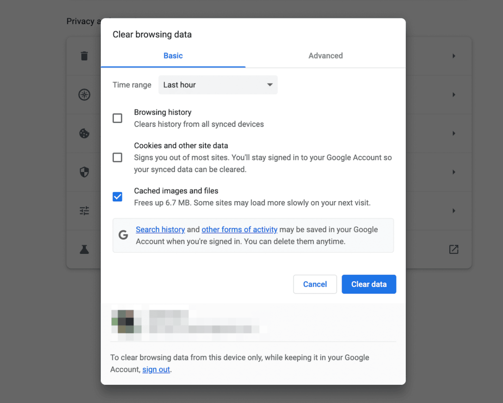 清除缓存的图像和文件