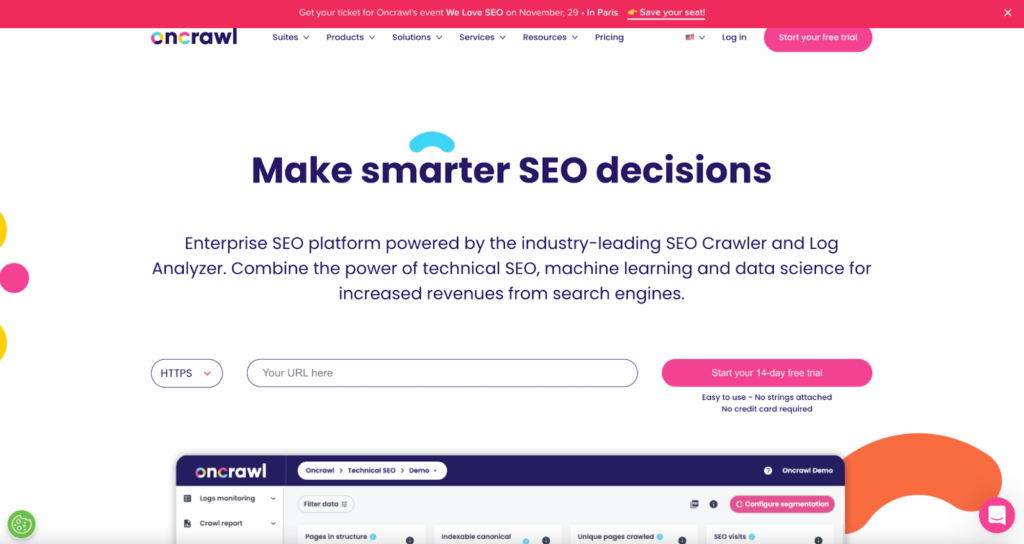 Oncrawl是另一个提供独特数据的SEO爬虫软件